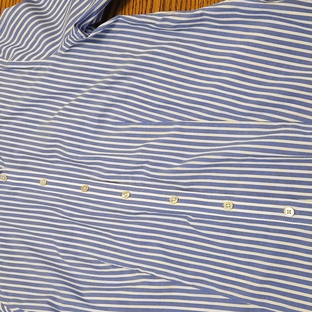 Talbots Blue Striped Button Down Collar Shirt No Iron - Picture 2 of 9